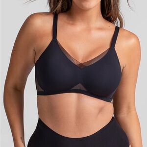 Pair (2) Honeylove Crossover Black Mesh Detail Bra M 36 B/C